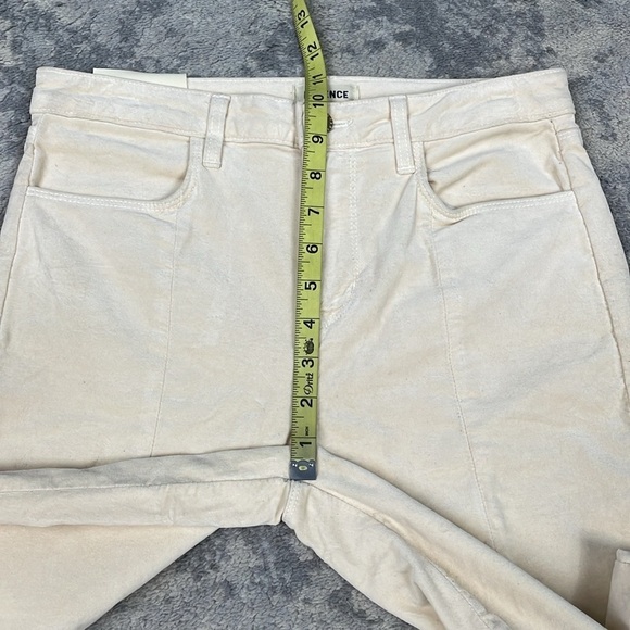 NWT L’Agence Jyothi Velvet Skinny Jeans Champagne Cream Crop Split Hem Sz 28 - Picture 8 of 15